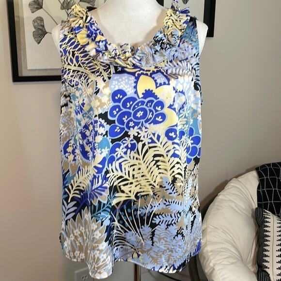 Tops - Talbot’s ruffle neck tank top blouse, size L